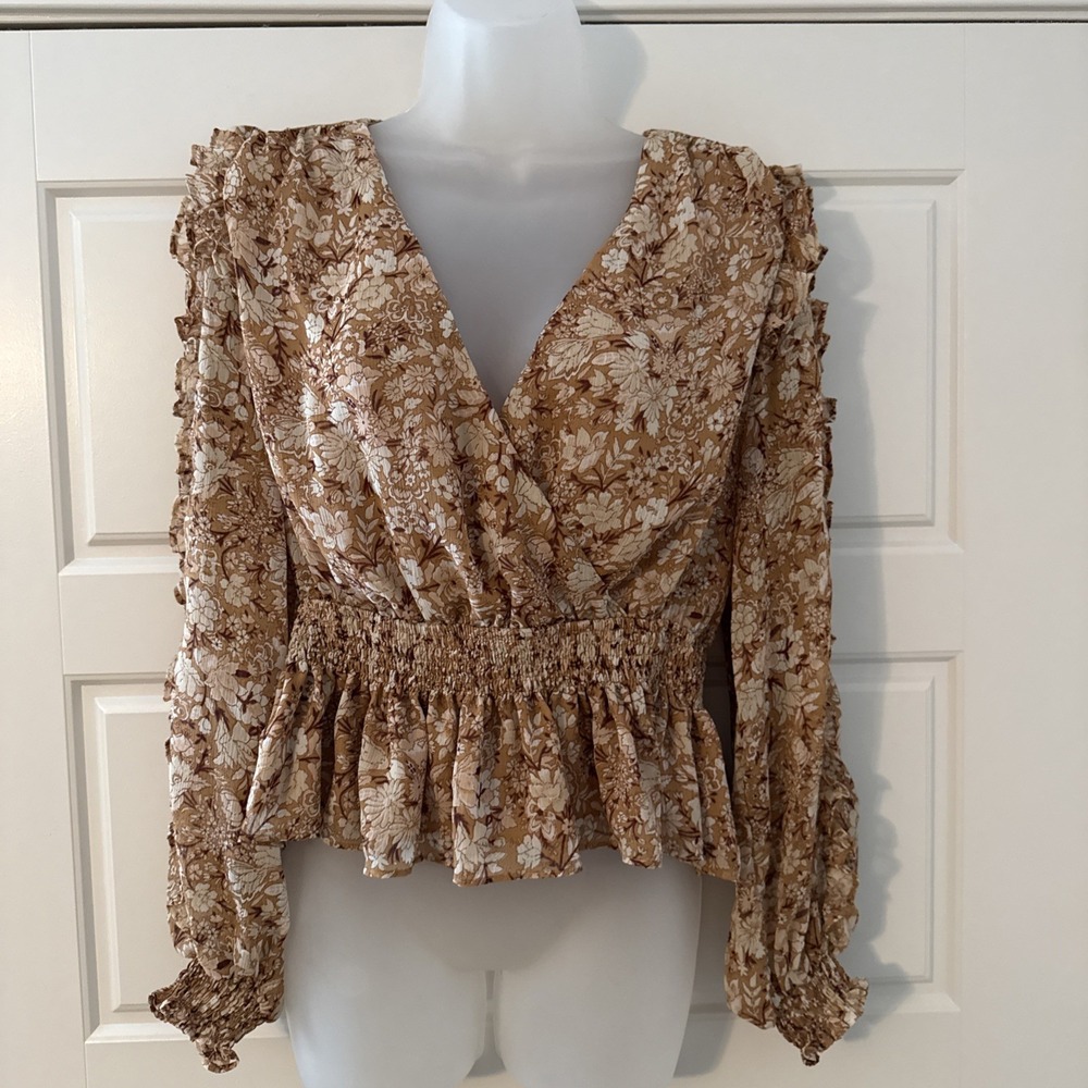 Express Babydoll Top Size M Victorian Lace Sheer Ruffles Fairy Granola Boho